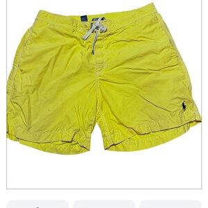 Ralph Lauren Yellow Swim Trunks Quick-Dry Drawstring Sz L Men